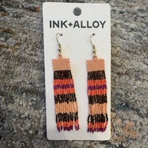 INK+ALLOY Multicolor Beaded Fringe Earrings